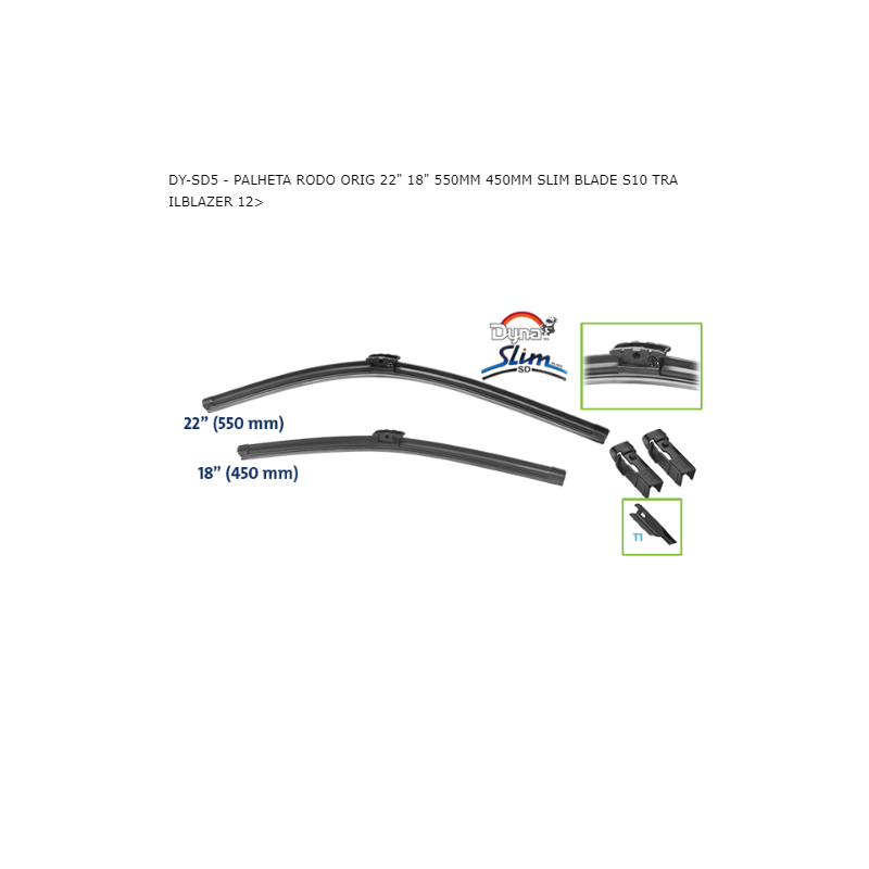 Par de Palheta Dyna SD5 Original 22/18 Polegadas Nova S10 E Trailblazer