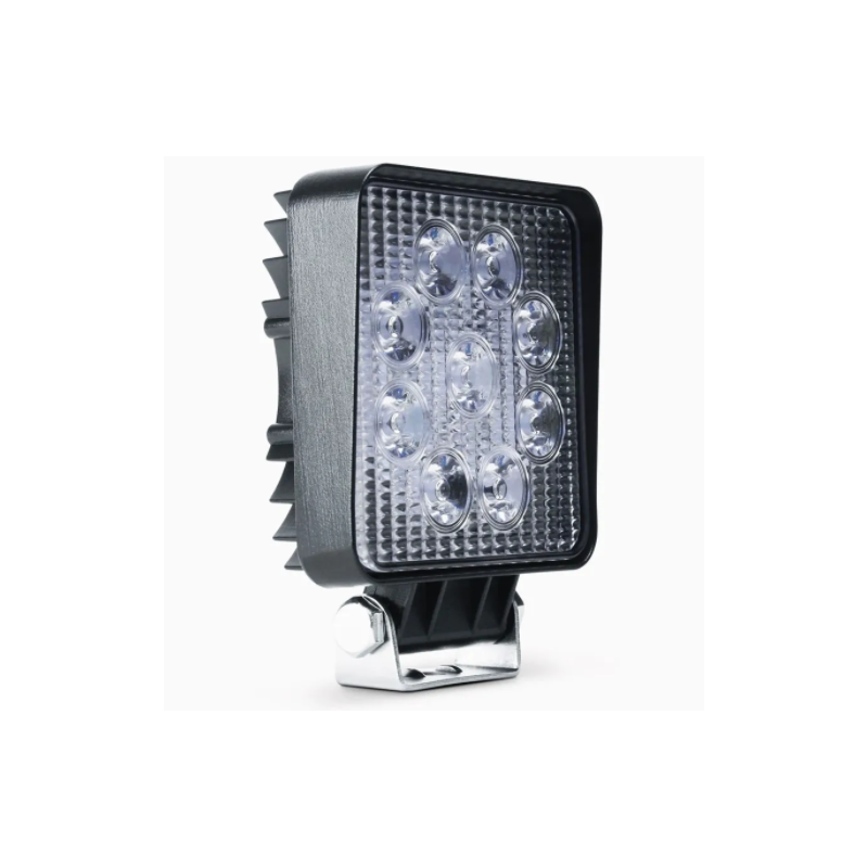 farol de milha 9 leds 27w quadrado 6000k universal 12v 24v 0802005 6