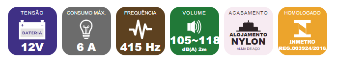 buzina caracol individual 12v 415hz bzm b55 fiat