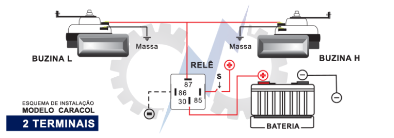 buzina caracol individual cromado 12v 415hz bzm b49f gm 1