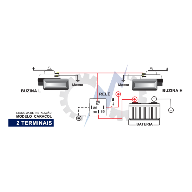 buzina caraco dupla grave agudo 410hz 490hz 12v bzm b56 fiat 1