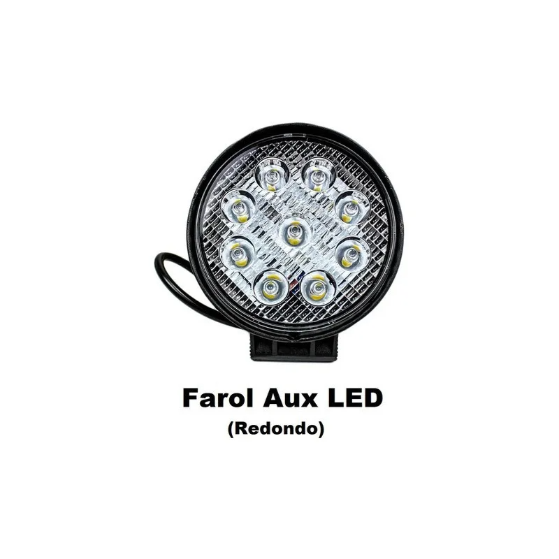 farol de milha auxiliar 9 leds redondo 27w f 428 nino 3