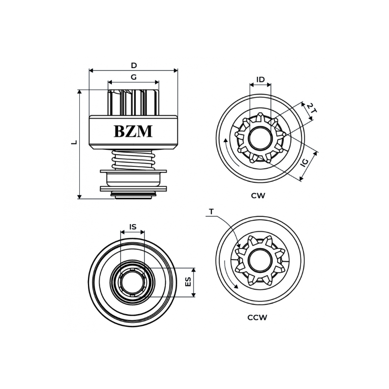 bendix impulsor de partida bzm 1938 fiat 13 dentes 3
