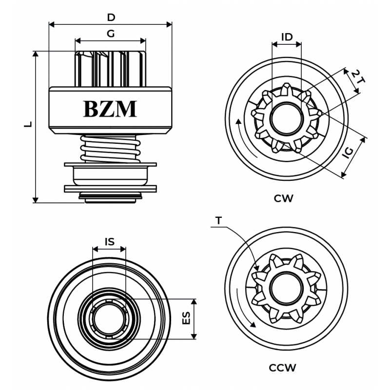 Bendix Impulsor de Partida BZM 1064 Celta Corsa Clio Megane