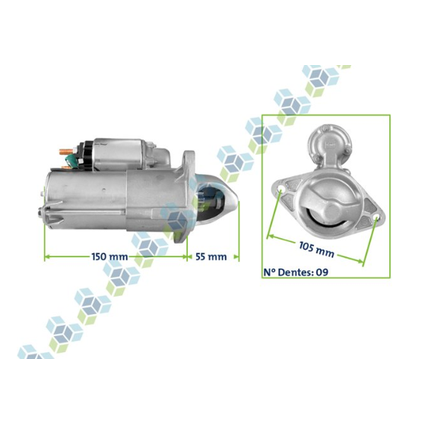 Motor De Partida PG260B GM Agile 9 Dentes 9000981P Remy