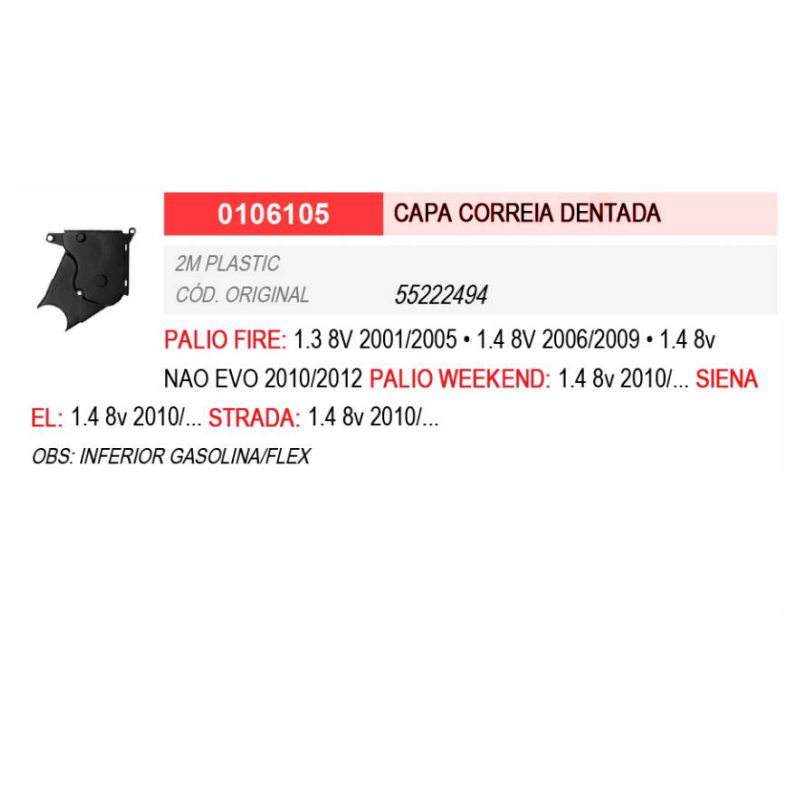 capa tampa protetora correia dentada fiat palio strada siena 0106105 2mplastic 5222494 3