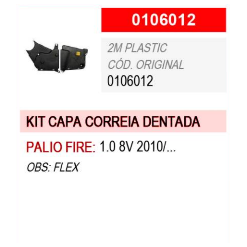 kit capa tampa protetora correia dentada fiat palio fire 0106012 2mplastic 6