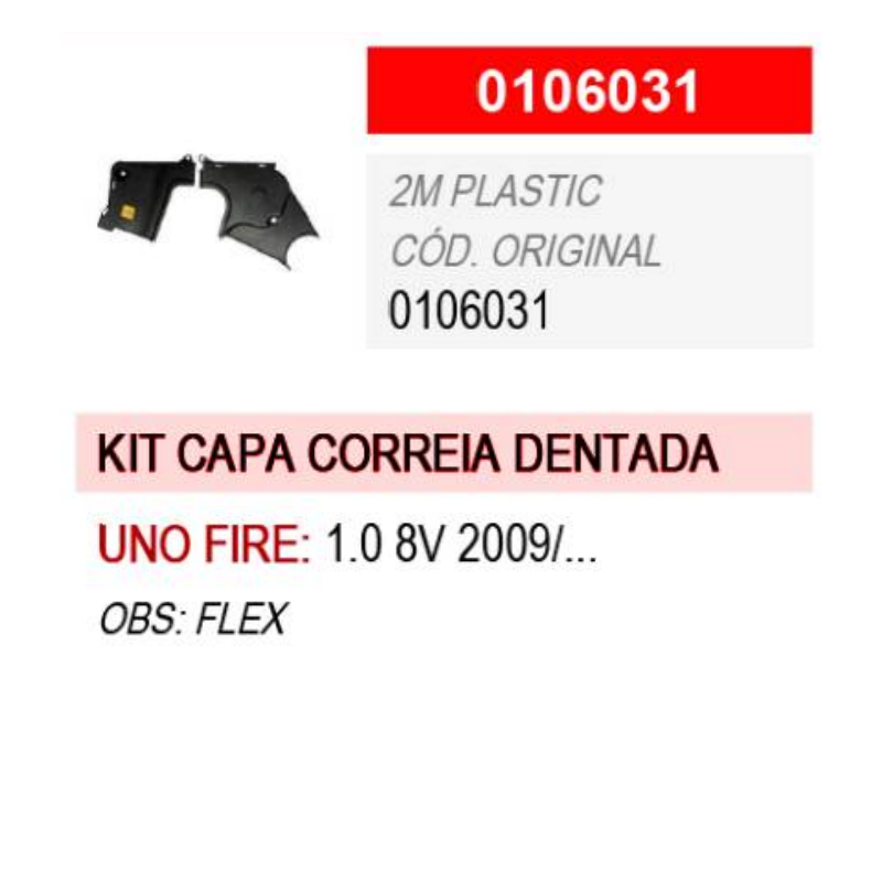 kit capa tampa protetora correia dentada fiat uno fire 0106031 2mplastic 4