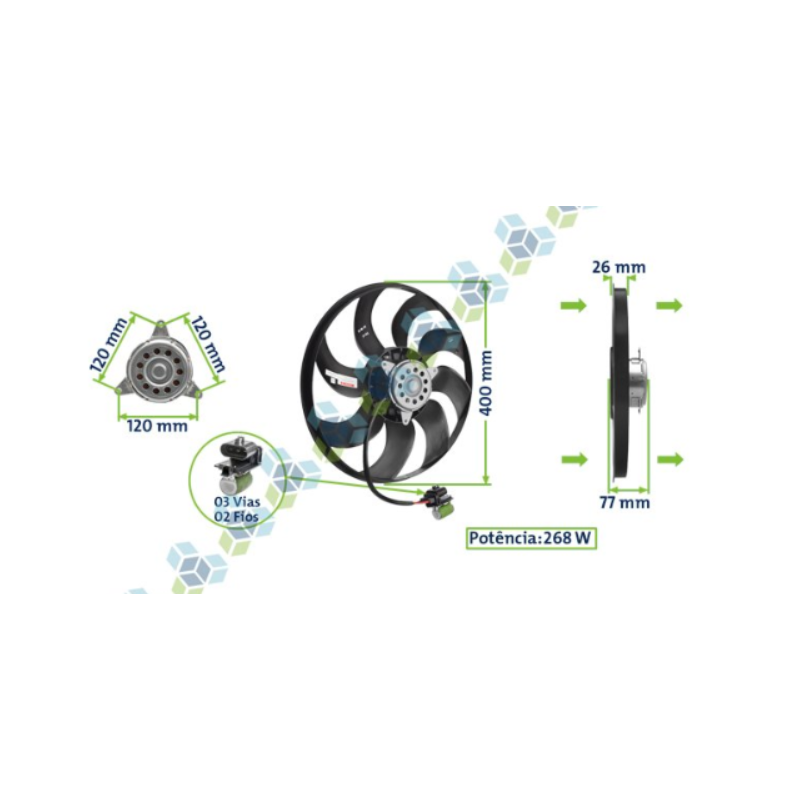 Eletroventilador Ventoinha Prisma 001314 ELETRICWAY 94733314