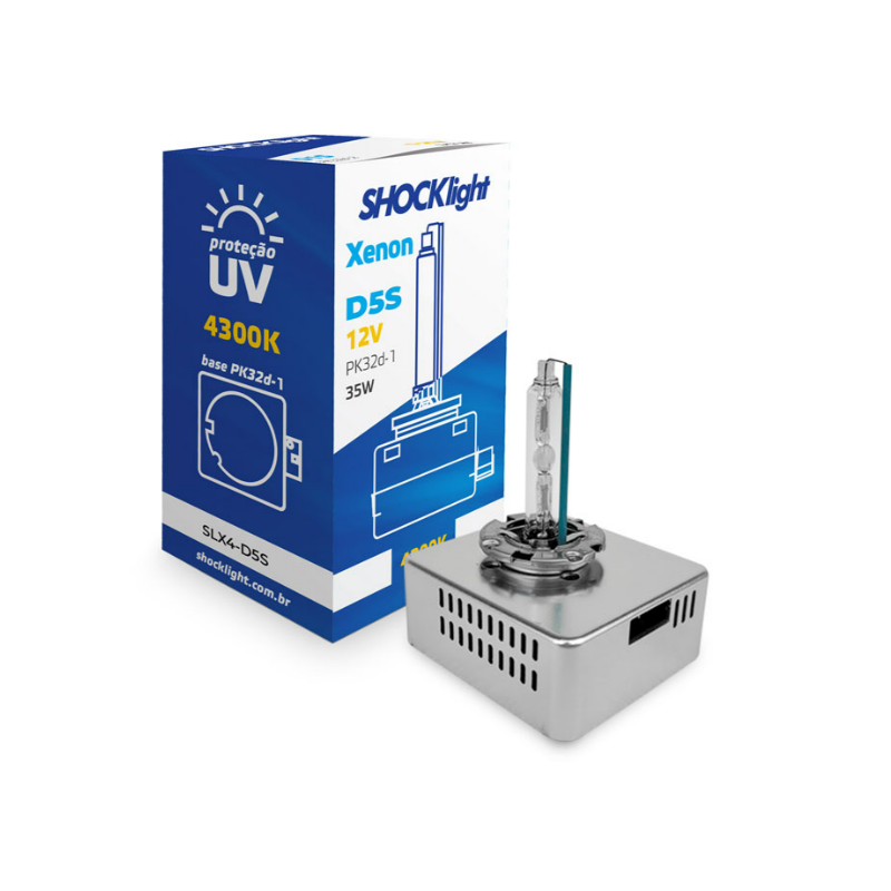 lampada xenon d5s 4300k 35w 12v shocklight pk32d 1