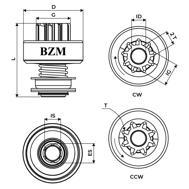 bendix impulsor de partida bzm 1968 fiat argo cronos uno 3