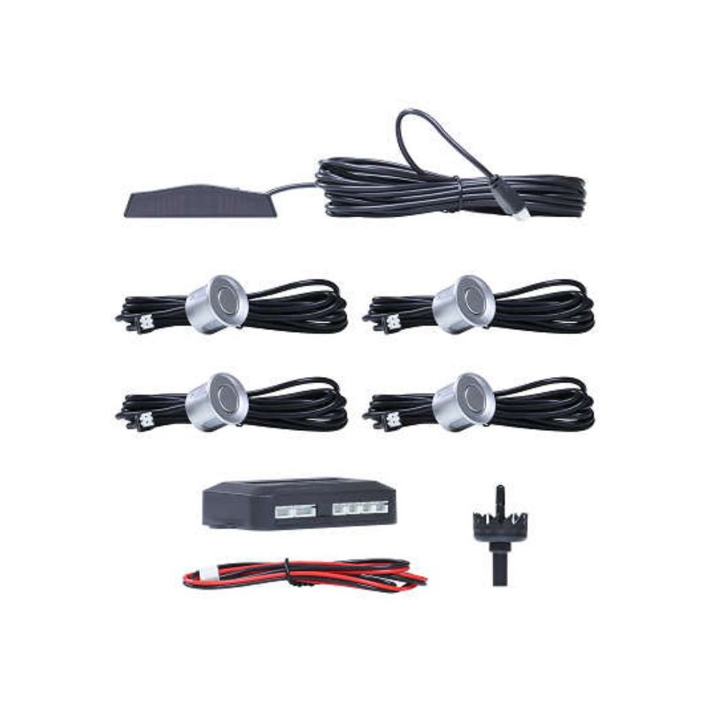 sensor de estacionamento 4 pontos prata traseiro 22mm splug tiger auto 1310002