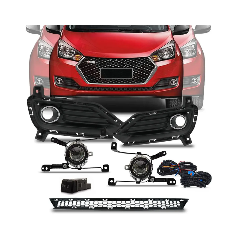 kit farol de milha auxiliar hyundai hb20 hb20s 2016 2019 com grade mod original sl 121210gi 10