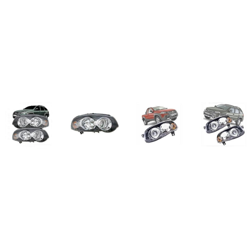 farol principal dianteiro palio siena strada lado direito preto aro cromado bola 16816 rf 5