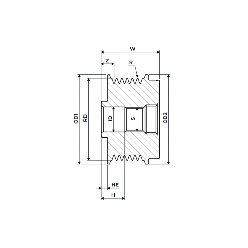 polia roda livre bzm 1101 buick hyundai kia 3
