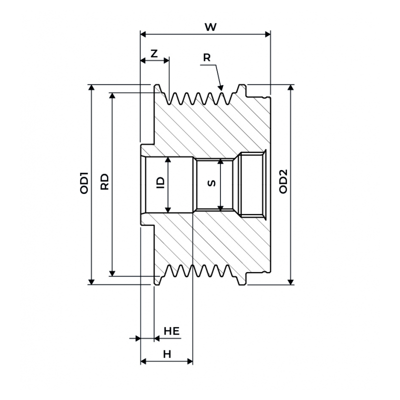 polia roda livre bzm 1063 gm cruze astra tracker zen 5622 3